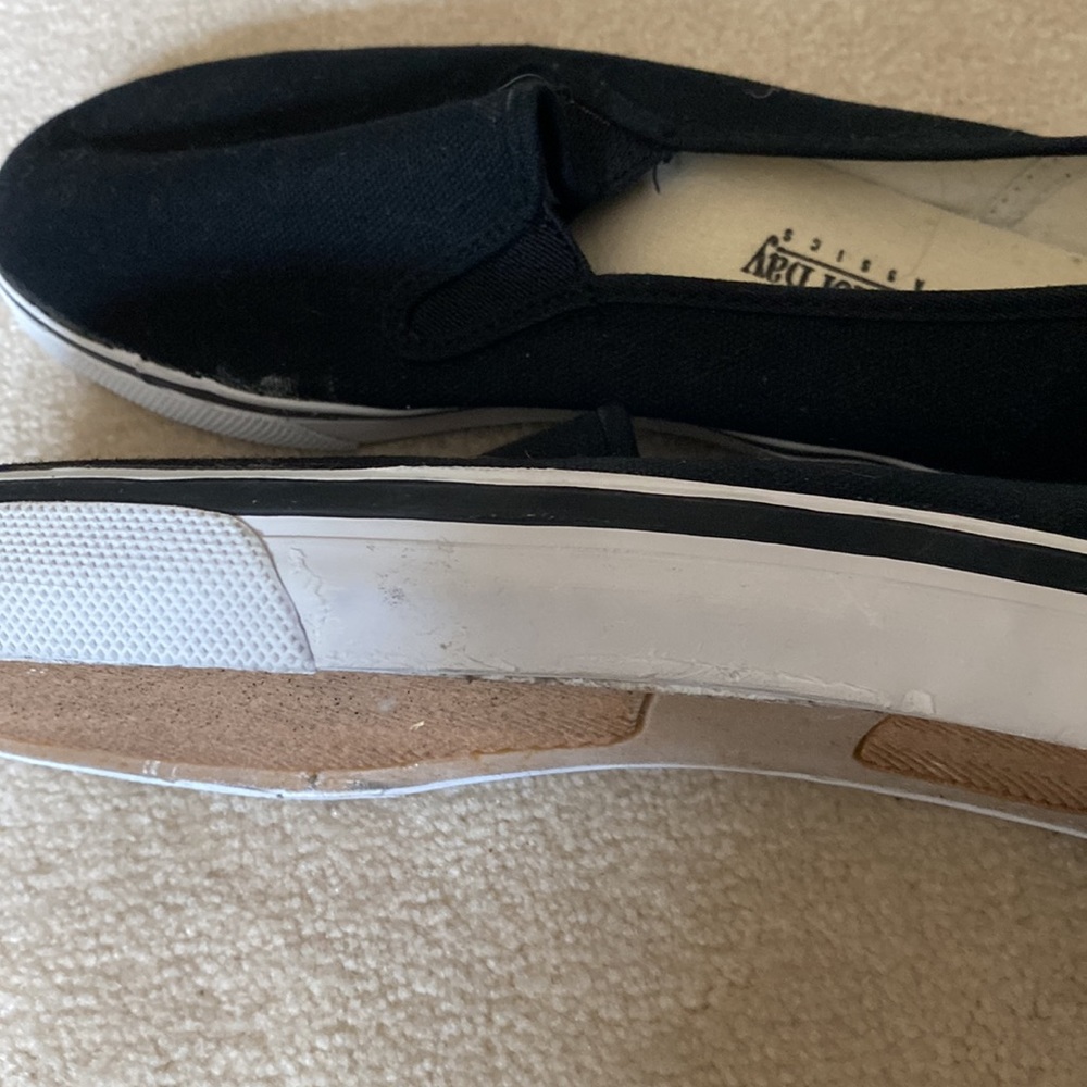 Anchor Bay Black Canvas Platform Flats/Loafers View 3